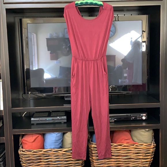 silence + noise Pants - Boat Neck Jumpsuit - Open Back